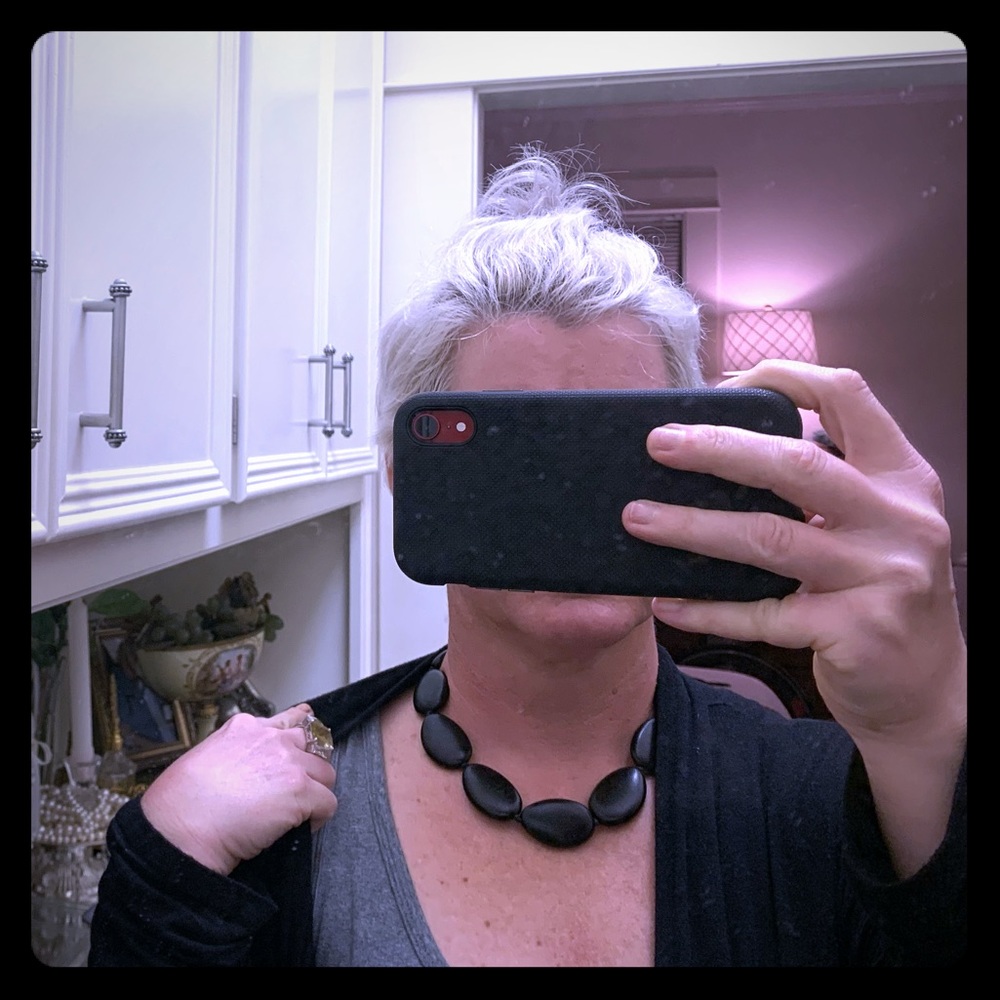 Wooden Black Beaded Necklace